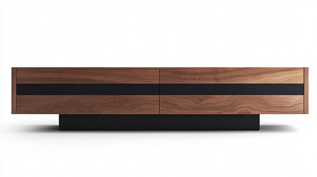 Floating walnut cabinet