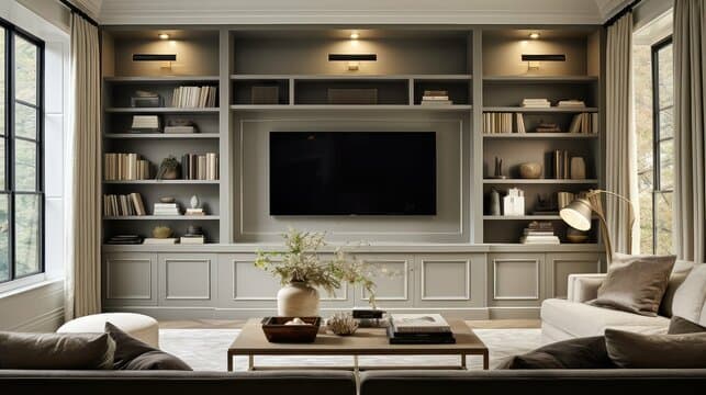 Full wall entertainment unit