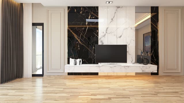 Marble feature wall TV unit