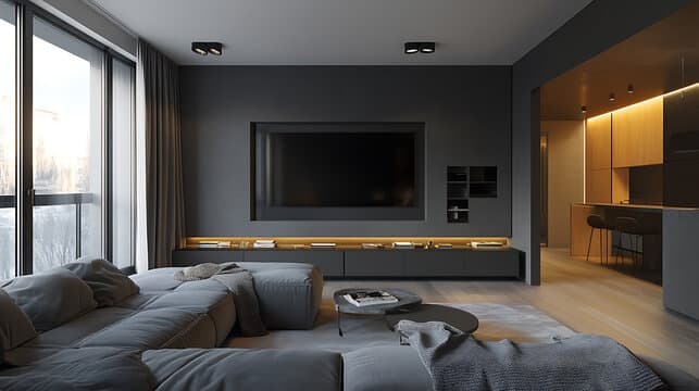Minimal console with LED strip