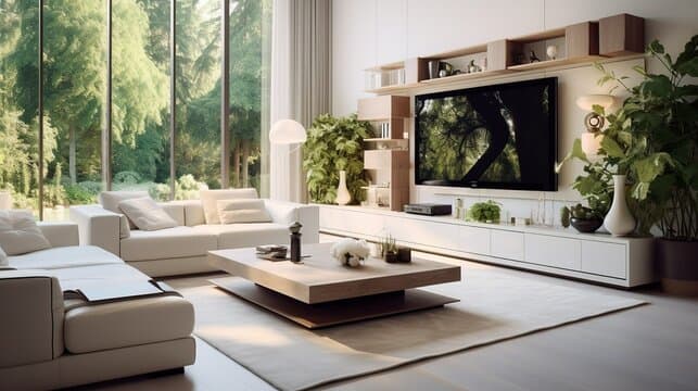 TV wall storage and shelves